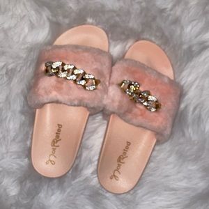 Pink Fluffy Slides